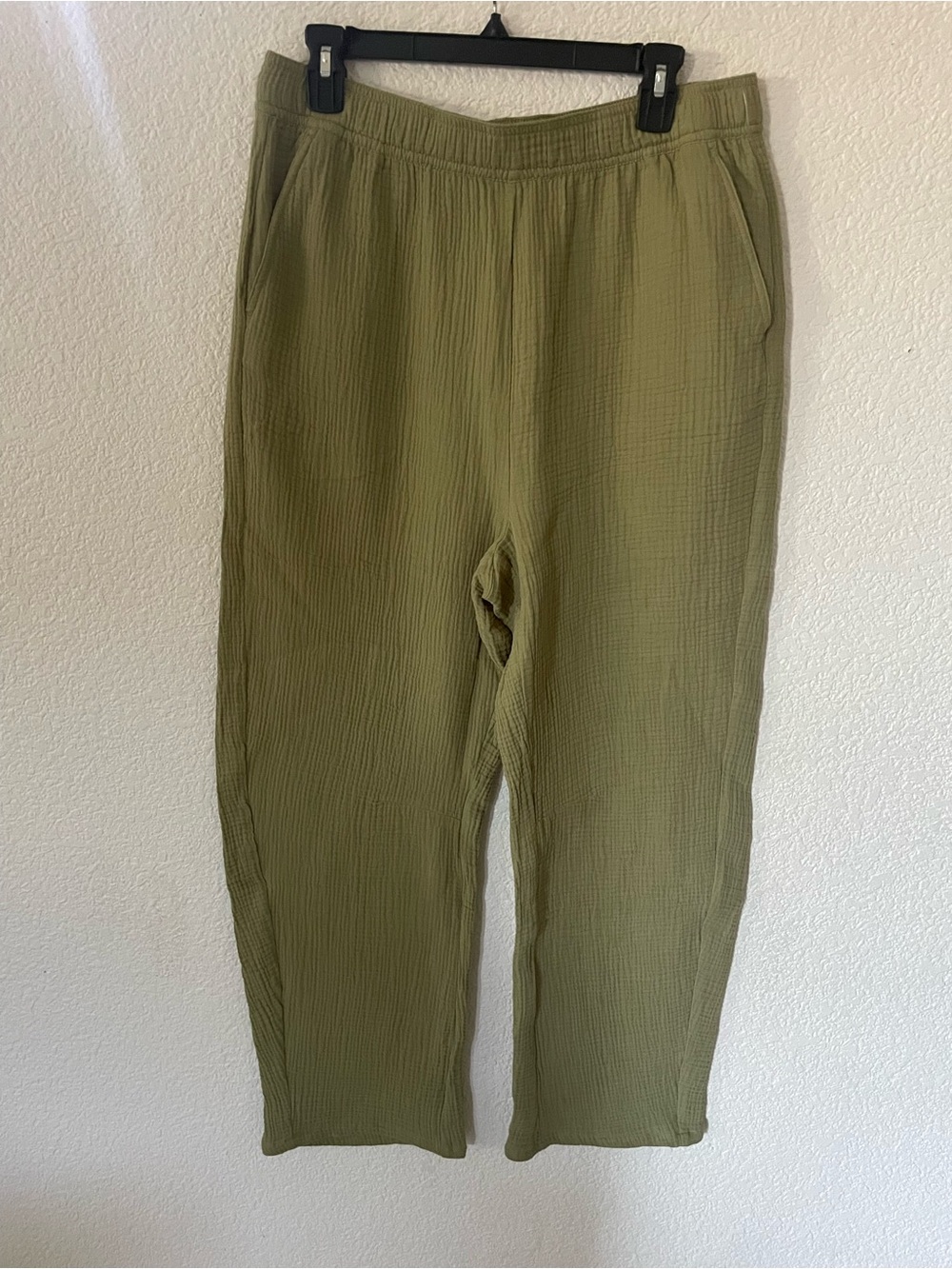 NWT Philosophy Green Gauze Barrel Leg Pants Size L Cotton Wide Leg